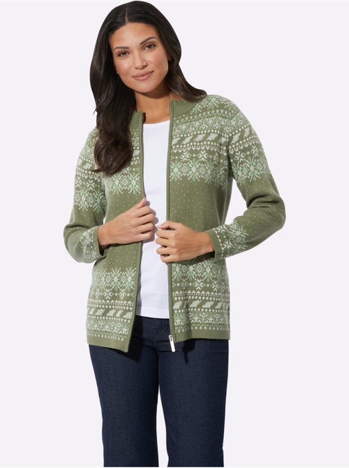 Gilet jacquard superbe tricot jacquard - taille standard - moda vilona - Kiabi
