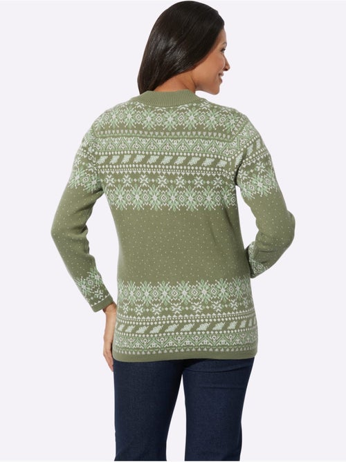 Gilet jacquard superbe tricot jacquard - taille standard - moda vilona - Kiabi