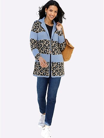 Gilet jacquard tricot jacquard de qualité - taille standard - moda vilona