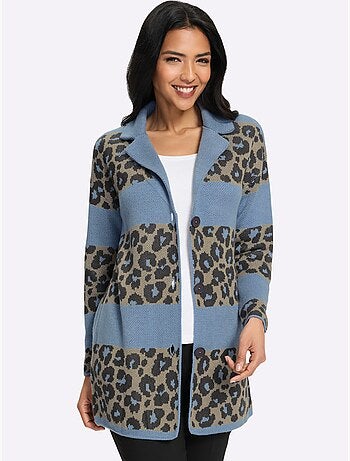 Gilet jacquard tricot jacquard de qualité - taille standard - moda vilona