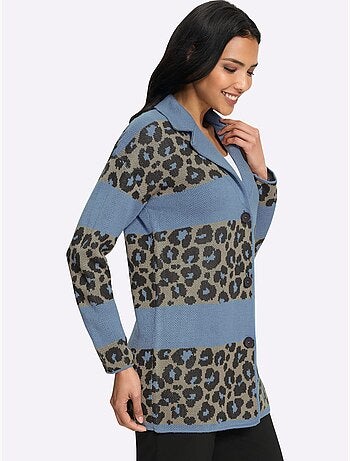 Gilet jacquard tricot jacquard de qualité - taille standard - moda vilona