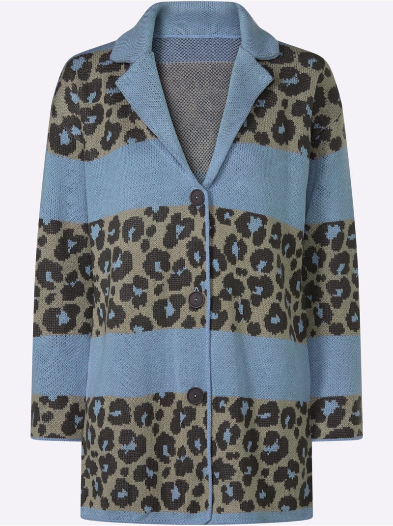 Gilet jacquard tricot jacquard de qualité - taille standard - moda vilona Bleu Gris - Kiabi