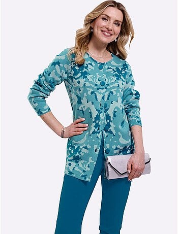 Gilet jacquard tricot jacquard de qualité - taille standard - moda vilona