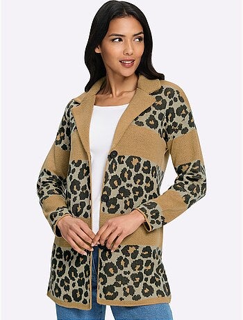 Gilet jacquard tricot jacquard de qualité - taille standard - moda vilona