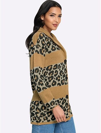 Gilet jacquard tricot jacquard de qualité - taille standard - moda vilona
