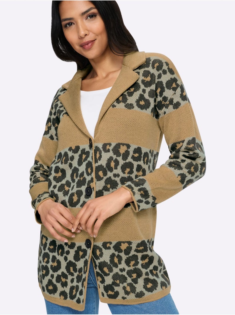 Gilet jacquard tricot jacquard de qualité - taille standard - moda vilona Noir Ecru Gris - Kiabi
