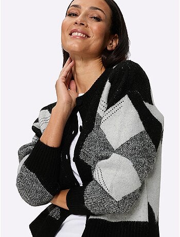 Gilet Jacquard Tricot Jacquard élégant - Taille Standard - Helline