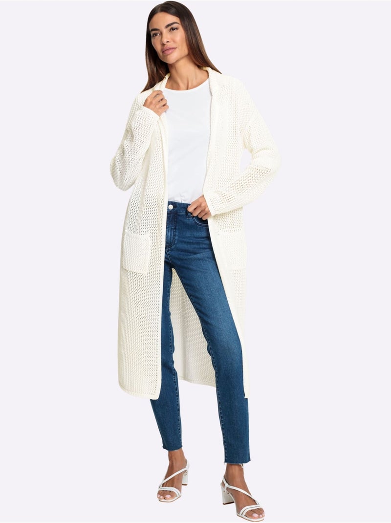 Gilet Joli Motif Ajouré - Taille Standard - Helline Ecru - Kiabi