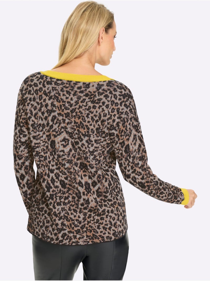 Gilet Joli Motif Léopard - Taille Standard - Helline Noir Marron - Kiabi