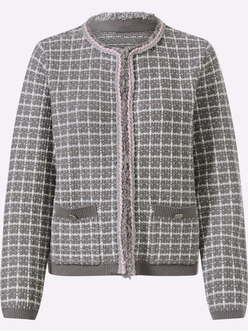 Gilet jolie structure tricot - taille standard - helline Gris Ecru - Kiabi