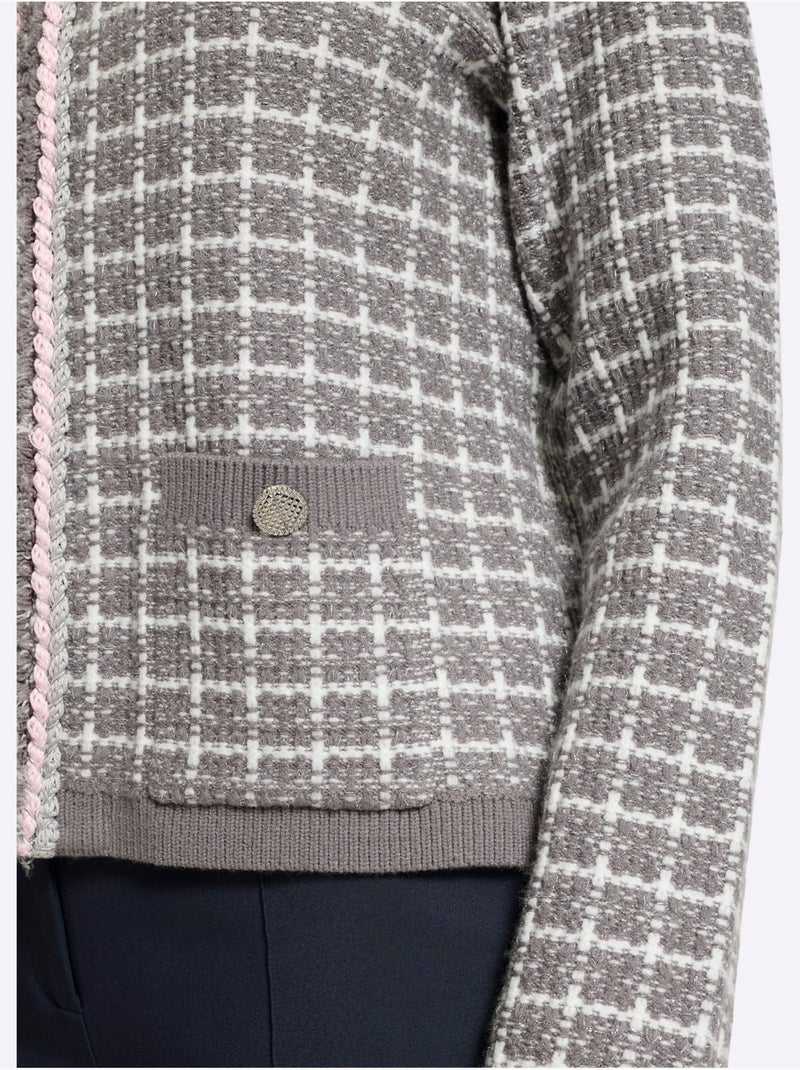 Gilet jolie structure tricot - taille standard - helline Gris Ecru - Kiabi