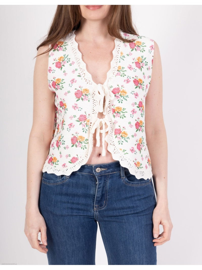 Gilet Kebello Blanc Rose - Kiabi