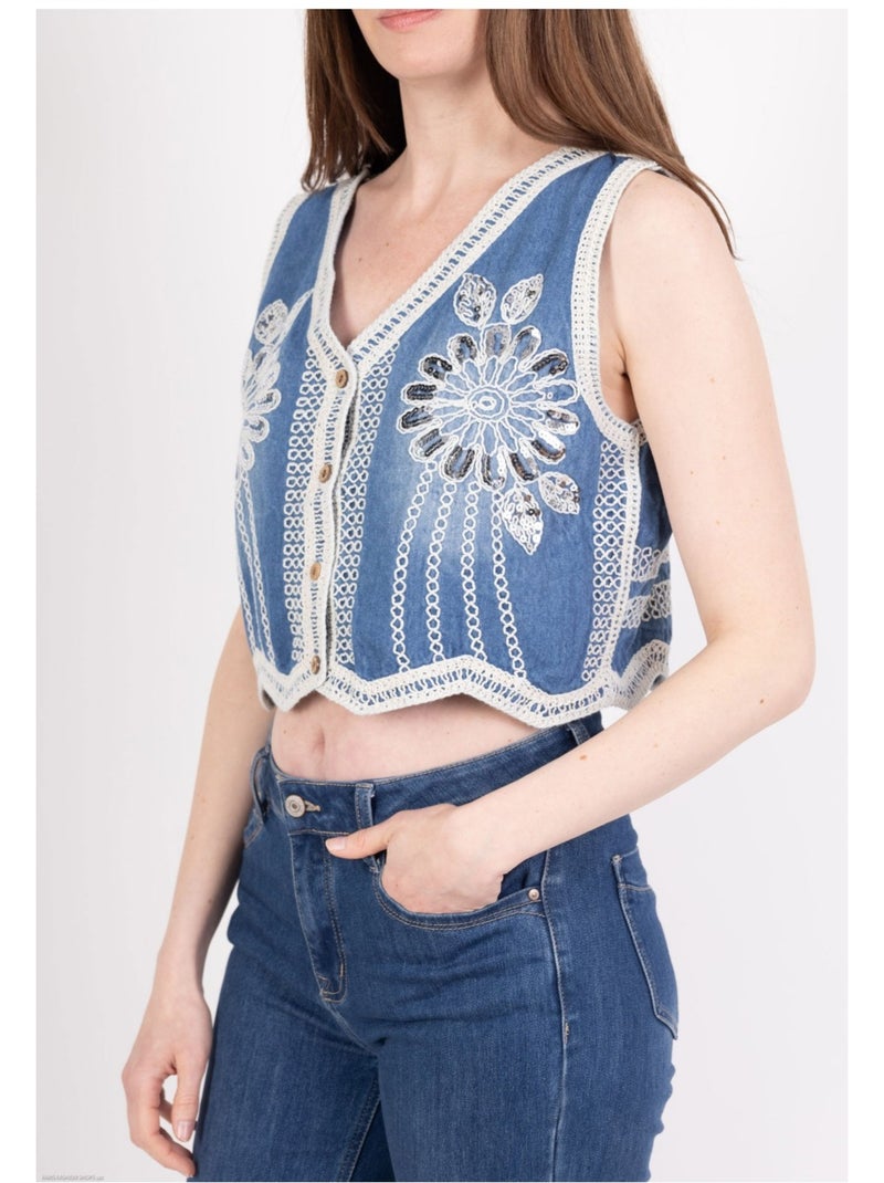Gilet Kebello Bleu - Kiabi