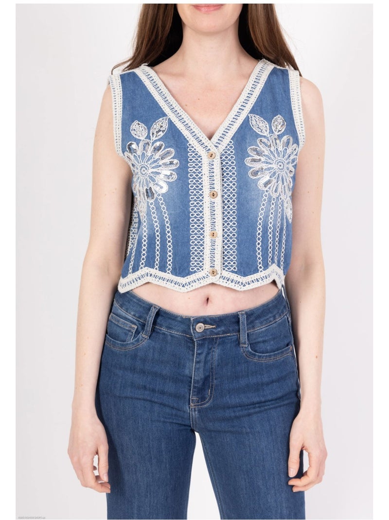 Gilet Kebello Bleu - Kiabi