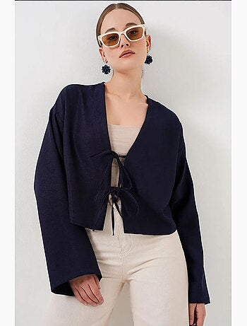 Gilet kimono col v mélange viscose bdart
