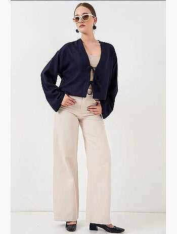 Gilet kimono col v mélange viscose bdart