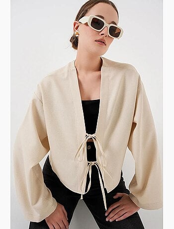 Gilet kimono col v mélange viscose bdart