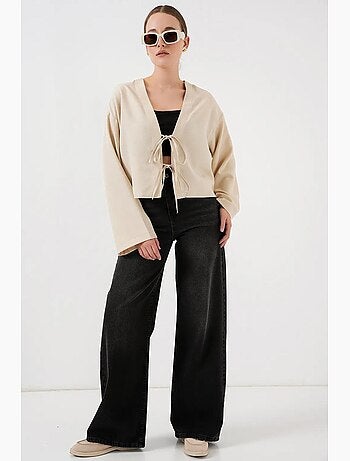 Gilet kimono col v mélange viscose bdart