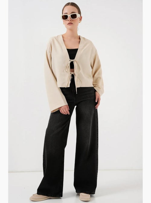 Gilet kimono col v mélange viscose bdart - Kiabi