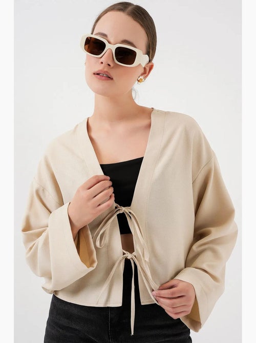 Gilet kimono col v mélange viscose bdart - Kiabi