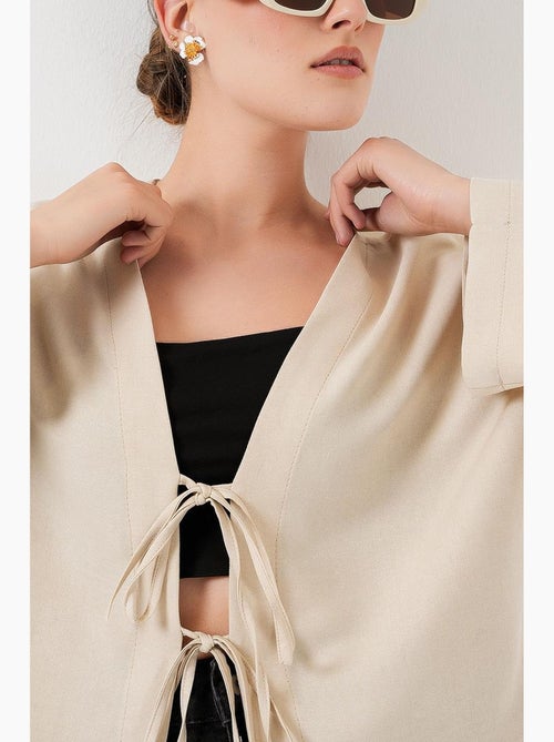 Gilet kimono col v mélange viscose bdart - Kiabi