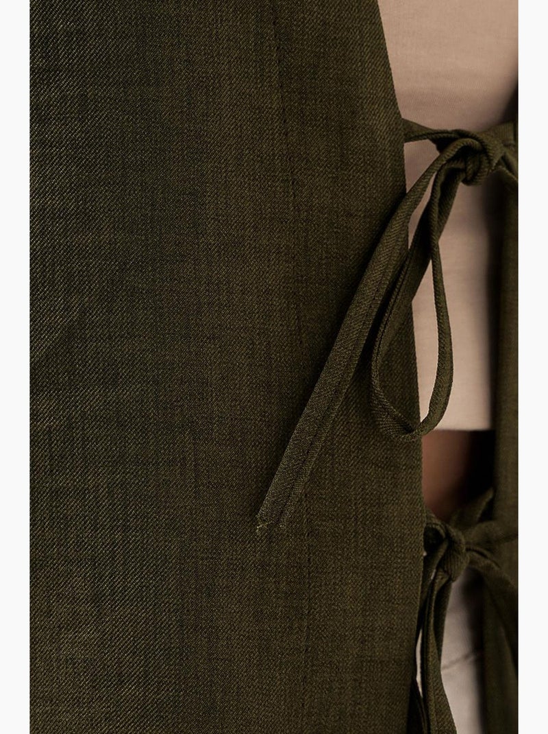 Gilet kimono col v mélange viscose bdart Kaki - Kiabi