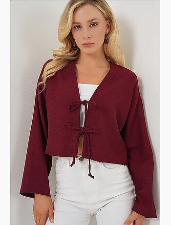 Gilet kimono col v mélange viscose bdart