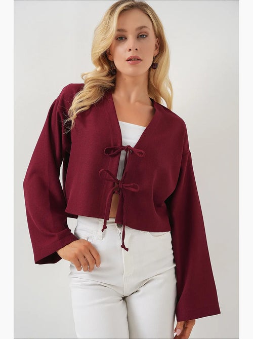 Gilet kimono col v mélange viscose bdart - Kiabi