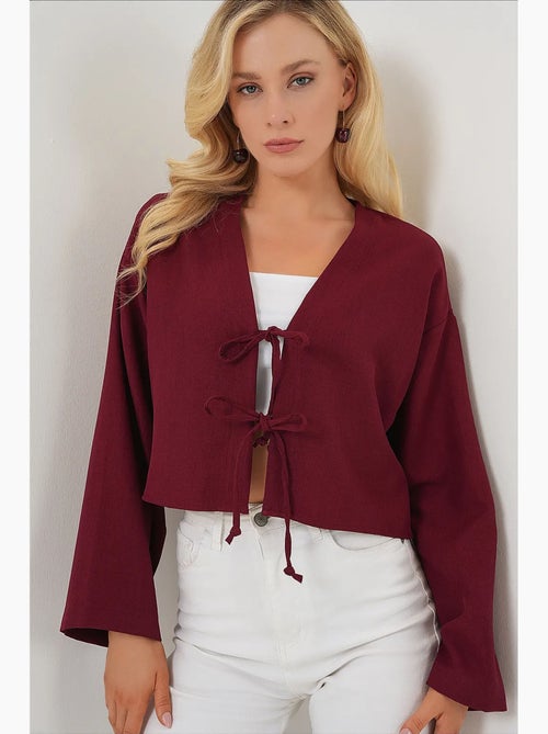 Gilet kimono col v mélange viscose bdart - Kiabi