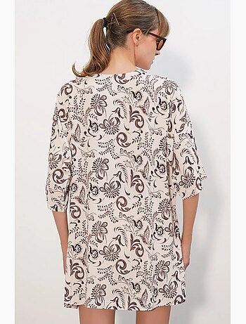 Kimono long imprimé en viscose bdart