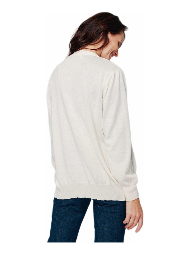 Gilet laine mérinos manches longues - afibel Bleu marine - Kiabi