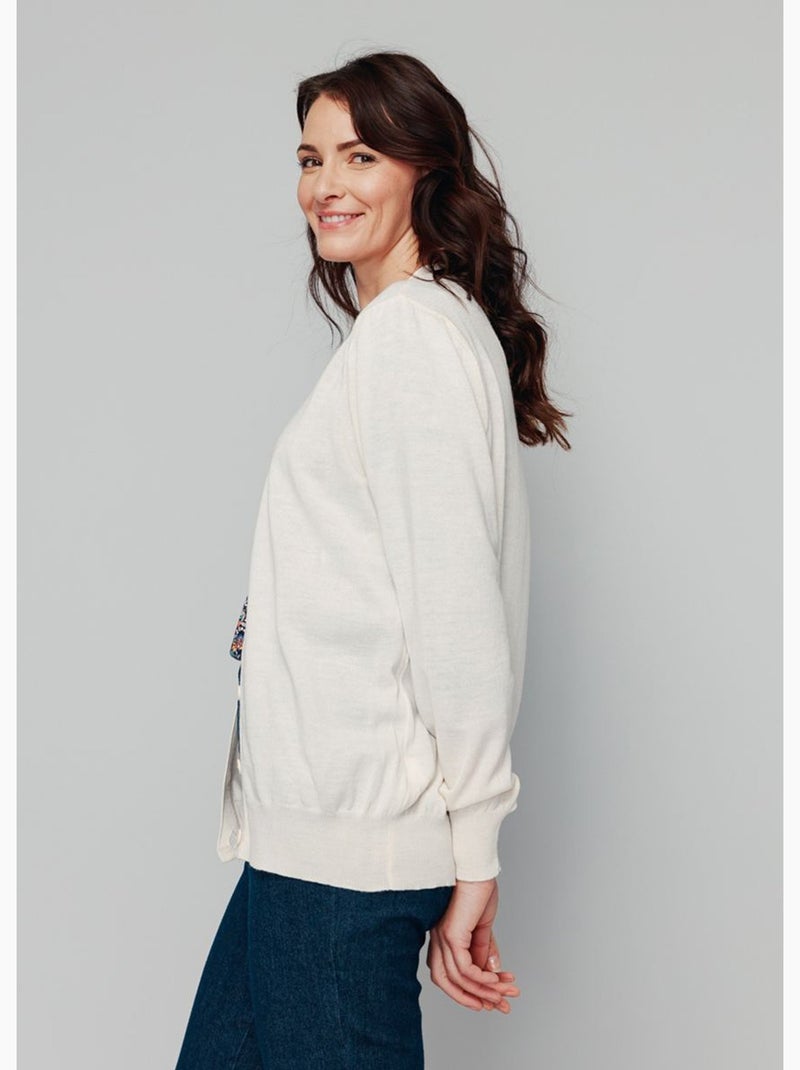 Gilet laine mérinos manches longues - afibel Bois naturel - Kiabi