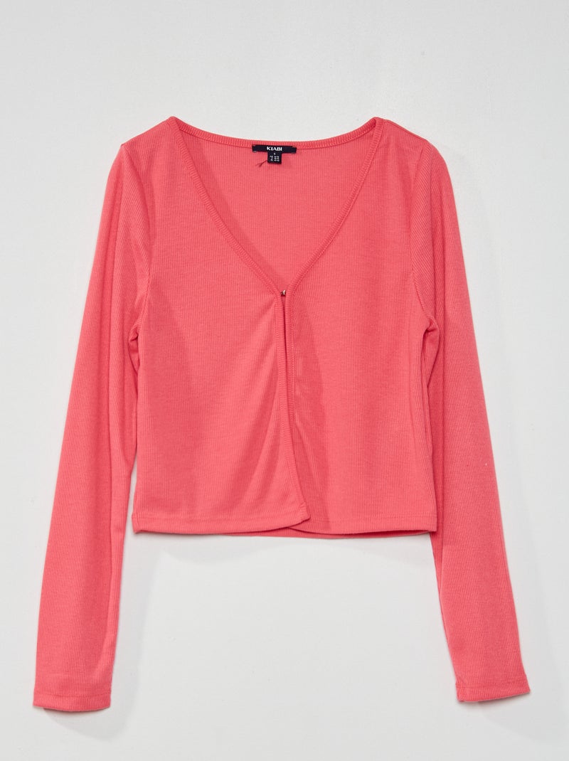 Gilet léger côtelé Rose - Kiabi