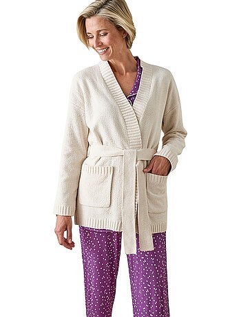 Gilet lingerie en maille bouclette