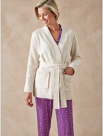 Gilet lingerie en maille bouclette