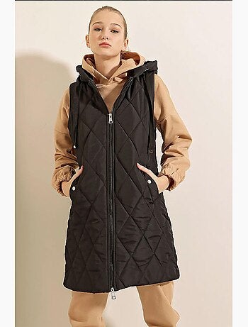 Gilet long à capuche et fermeture éclair bdart
