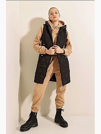 Gilet long à capuche et fermeture éclair bdart