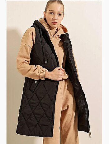 Gilet long à capuche et fermeture éclair bdart