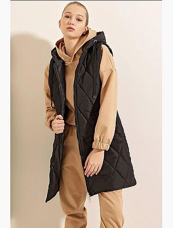 Gilet long à capuche et fermeture éclair bdart