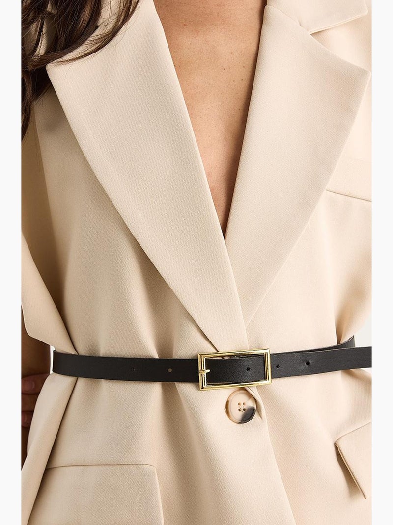 Gilet long à col châle et ceinture lucci Beige argile - Kiabi