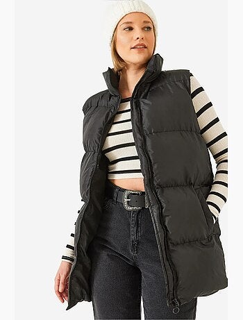 Gilet long à col mao et doubles poches lucci