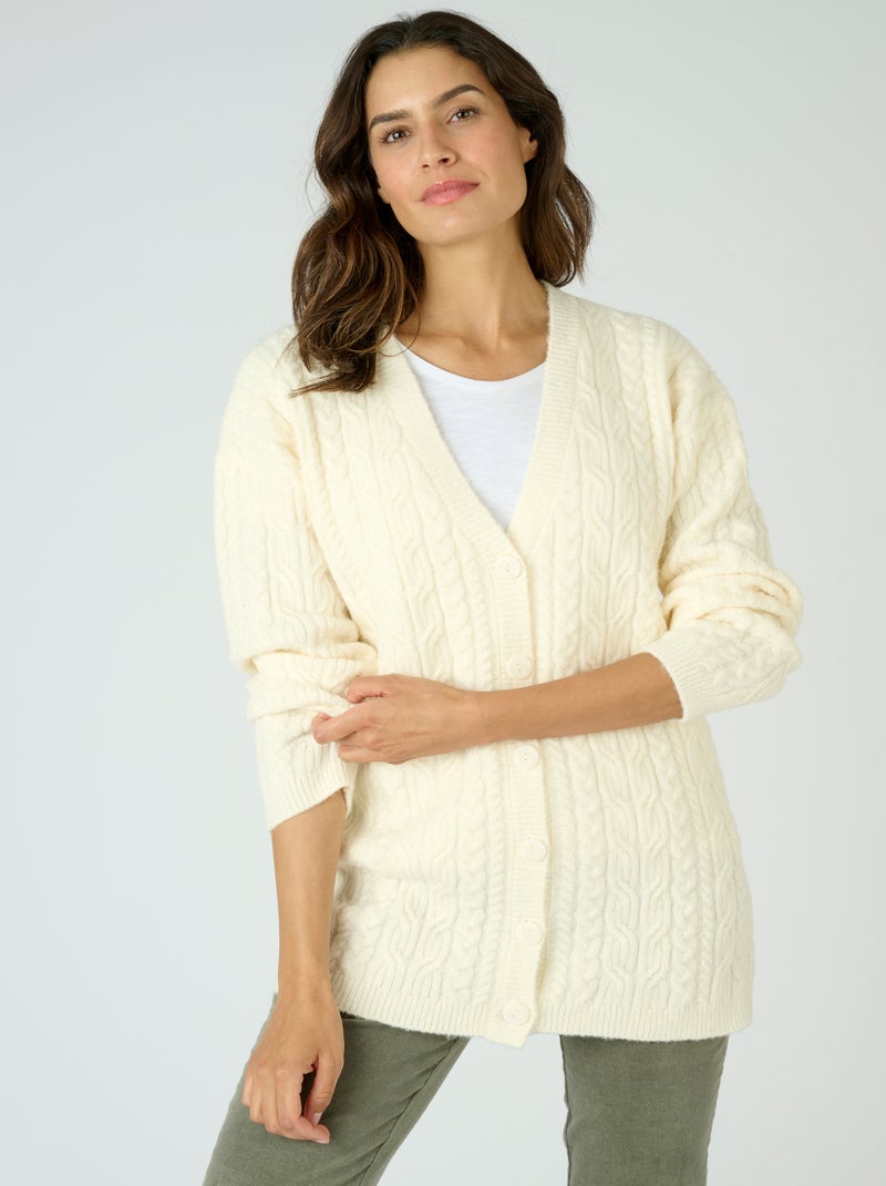 Gilet long à torsades Thermolactyl - Damart Blanc Ecru Blanc - Kiabi