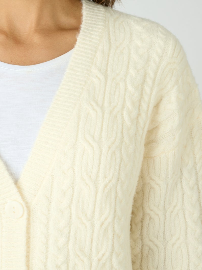 Gilet long à torsades Thermolactyl - Damart Blanc Ecru Blanc - Kiabi