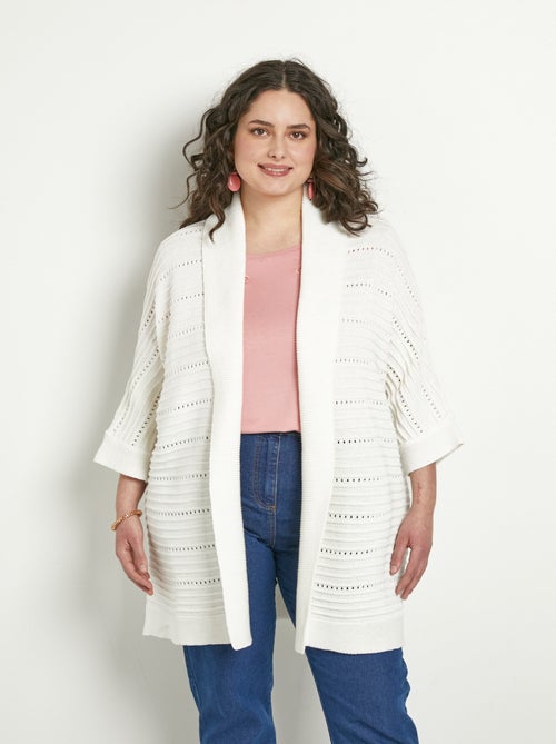 Gilet long ajouré coupe confort - Afibel - Kiabi