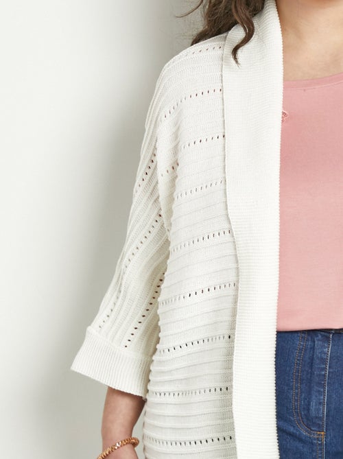 Gilet long ajouré coupe confort - Afibel - Kiabi