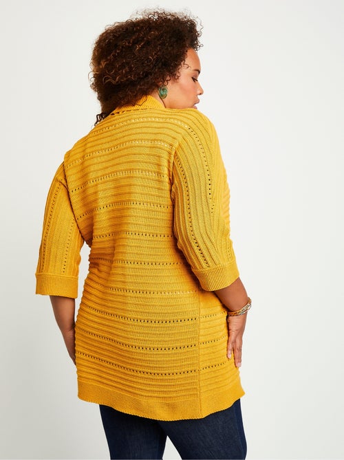 Gilet long ajouré coupe confort - Afibel - Kiabi