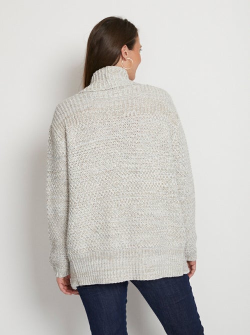 Gilet long bord à bord maille fantaisie - Afibel - Kiabi
