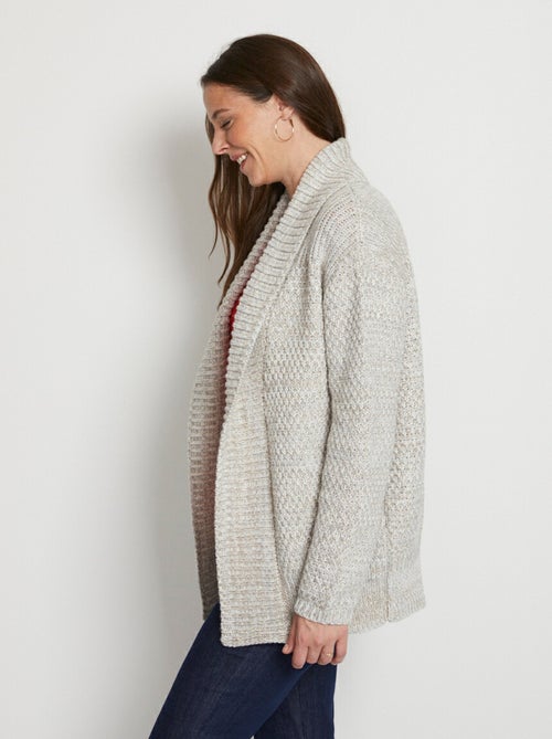 Gilet long bord à bord maille fantaisie - Afibel - Kiabi