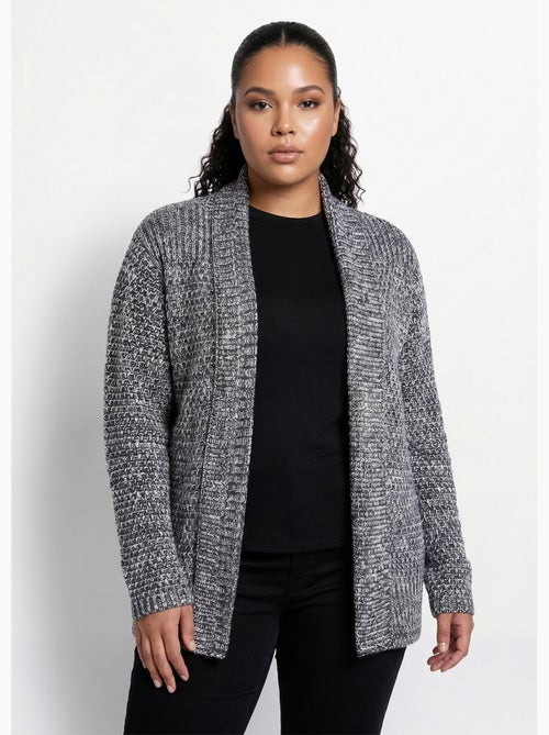 Gilet long bord à bord maille fantaisie - Afibel - Kiabi