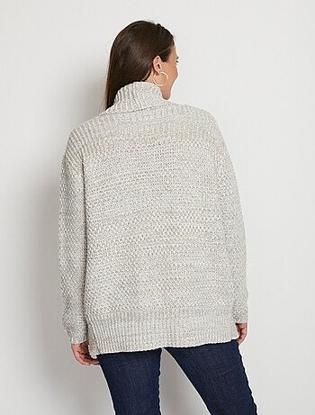 Gilet long bord à bord maille fantaisie